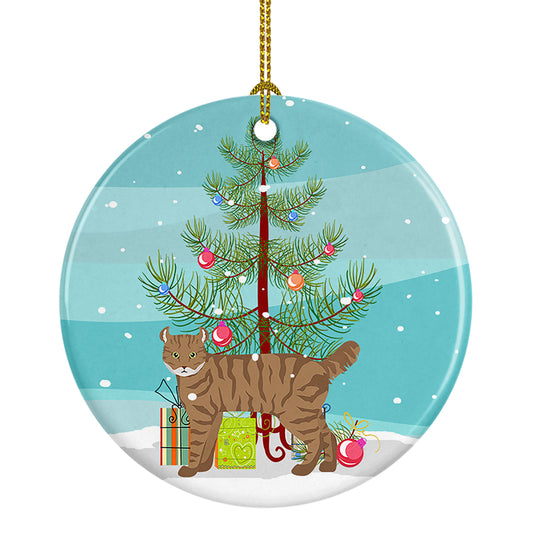 Buy this Highlander Lynx Cat Christmas Ceramic Ornament