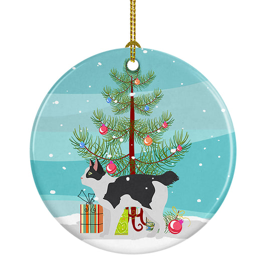 Buy this Japanese Bobtail Cat Christmas Ceramic Ornament