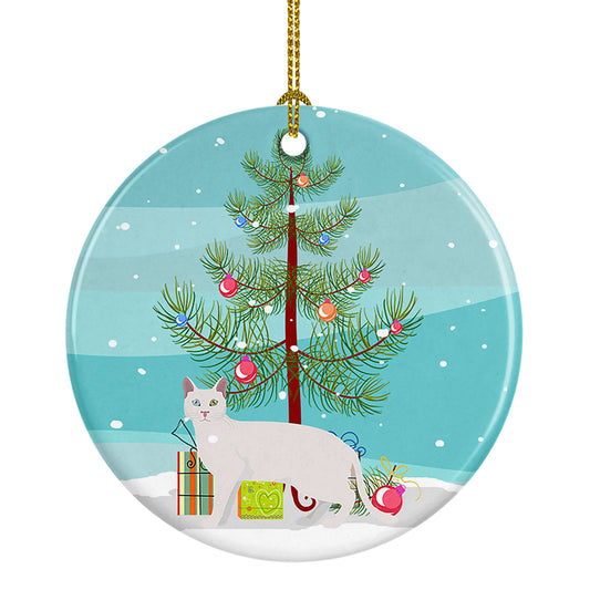 Buy this Khao Manee Cat Christmas Ceramic Ornament