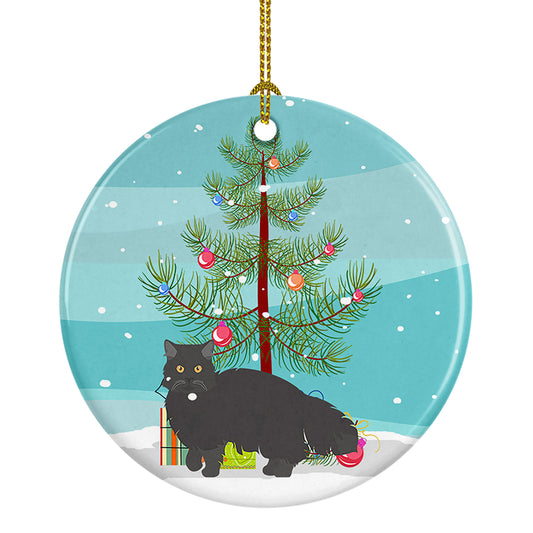 Buy this Black Persian Traditional Cat Christmas Ceramic Ornament