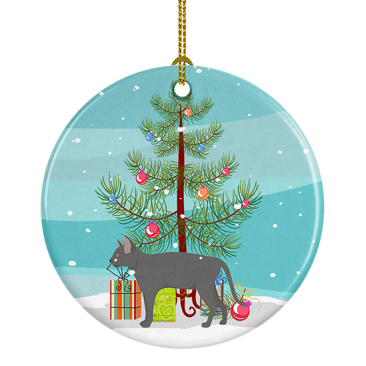 Buy this Russian Blue Cat Christmas Ceramic Ornament