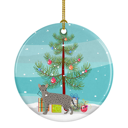 Buy this Safari Cat Christmas Ceramic Ornament