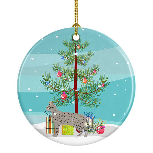 Buy this Safari Cat Christmas Ceramic Ornament