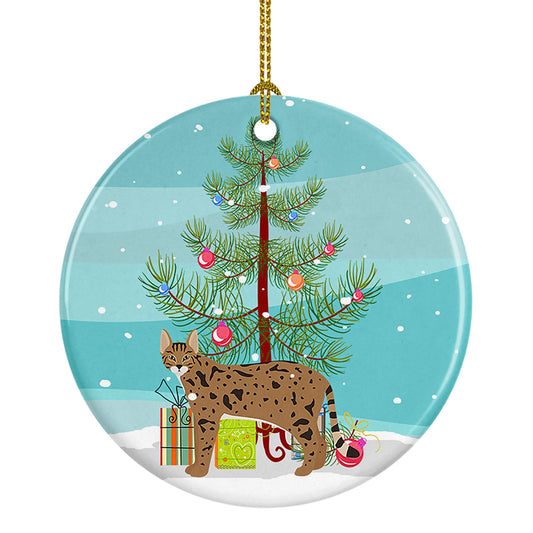 Buy this Savannah Cat Christmas Ceramic Ornament