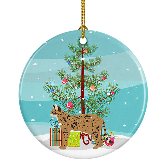 Buy this Savannah Cat Christmas Ceramic Ornament