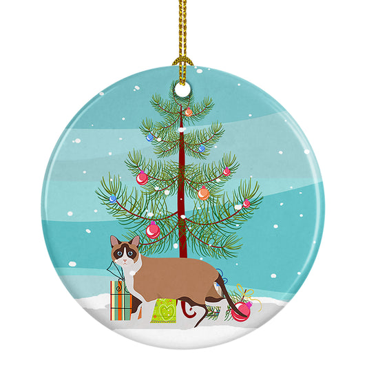Buy this Snowshoe Cat Christmas Ceramic Ornament