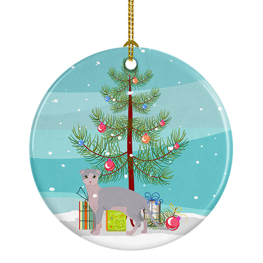 Buy this Ukrainian Levkoy Cat Christmas Ceramic Ornament