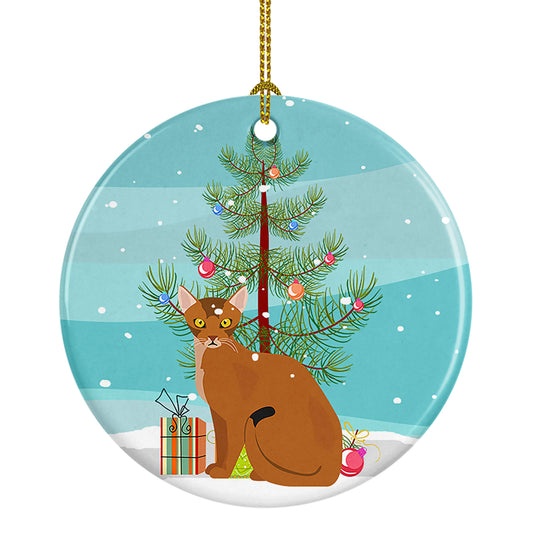 Buy this Abyssinian Cat Christmas Ceramic Ornament