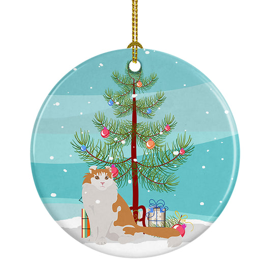 Buy this American Curl Cat Christmas Ceramic Ornament
