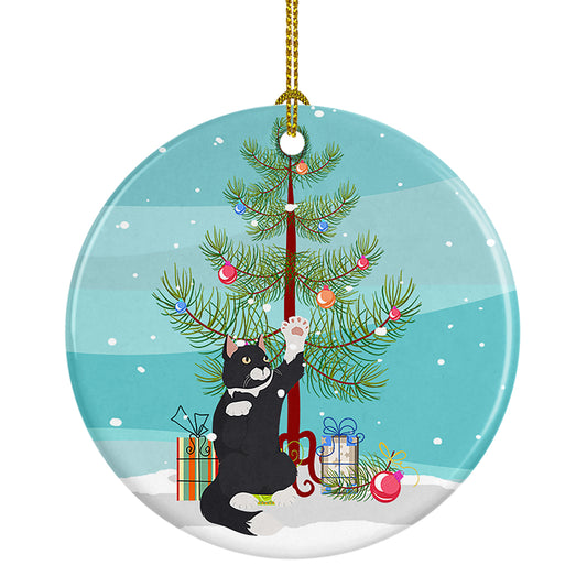 Buy this American Polydactyl Cat Christmas Ceramic Ornament