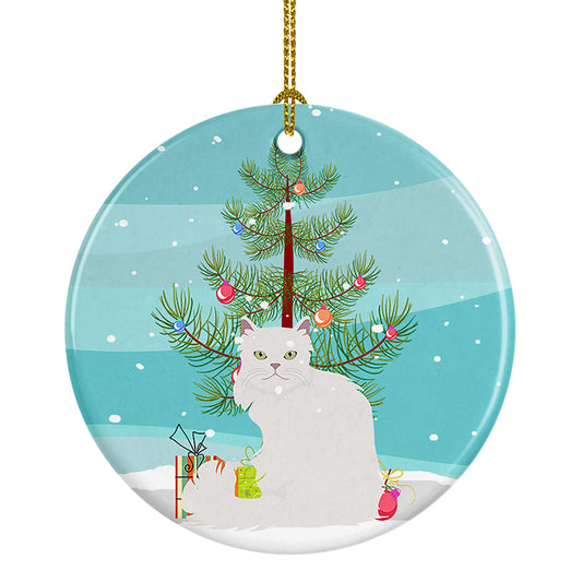 Buy this Asian Semi Longhaired Cat Christmas Ceramic Ornament