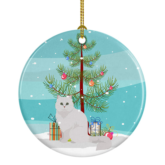 Buy this Chinchilla Persian Longhair Cat Christmas Ceramic Ornament