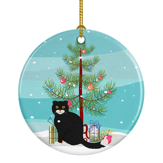 Buy this Foldex Exotic Fold Cat Christmas Ceramic Ornament