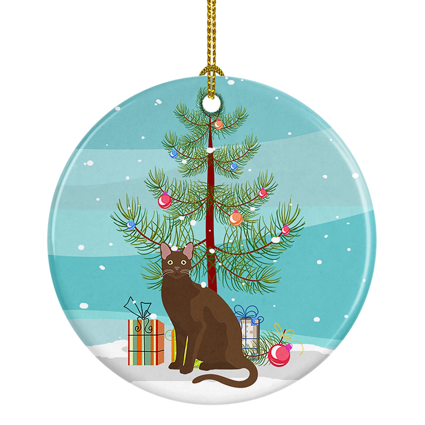 Buy this Havana Brown Cat Christmas Ceramic Ornament