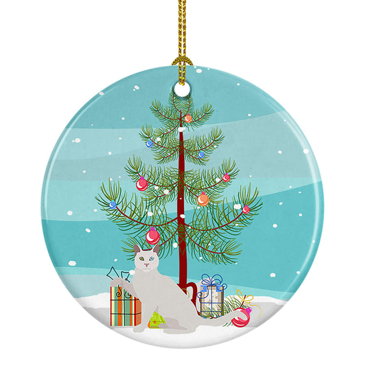 Buy this Khao Manee Cat Christmas Ceramic Ornament