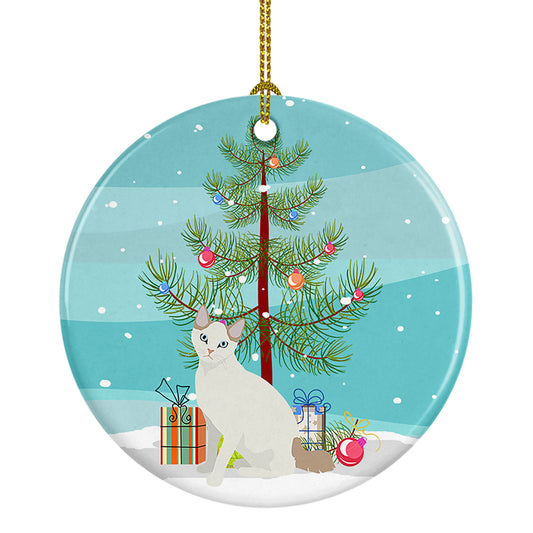 Buy this Korean Bobtail Cat Christmas Ceramic Ornament