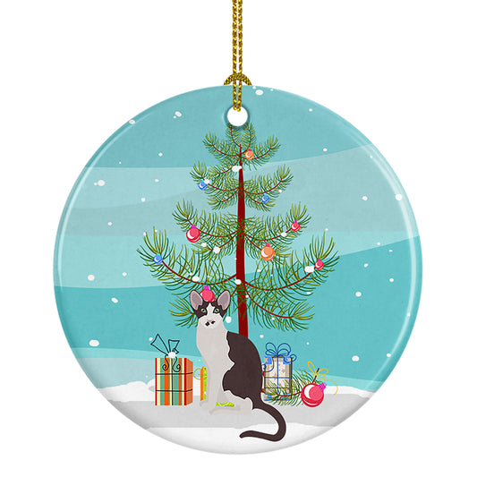 Buy this Oriental Bicolor Cat Christmas Ceramic Ornament