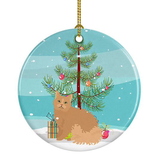 Buy this Selkirk Rex Cat Christmas Ceramic Ornament
