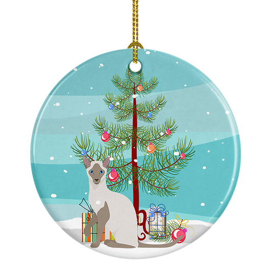 Buy this Siamese Modern Cat Christmas Ceramic Ornament