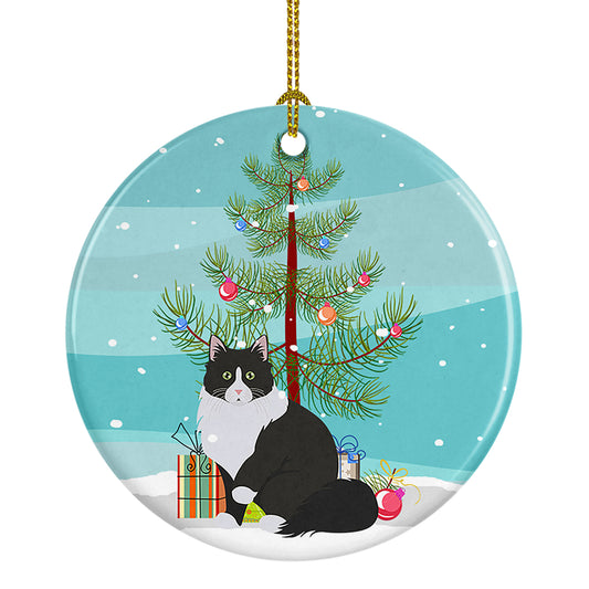 Buy this Siberian Forest Cat Christmas Ceramic Ornament