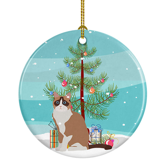 Buy this Snowshoe Cat Christmas Ceramic Ornament