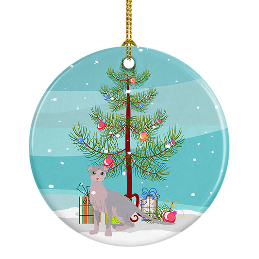 Buy this Ukrainian Levkoy Cat Christmas Ceramic Ornament