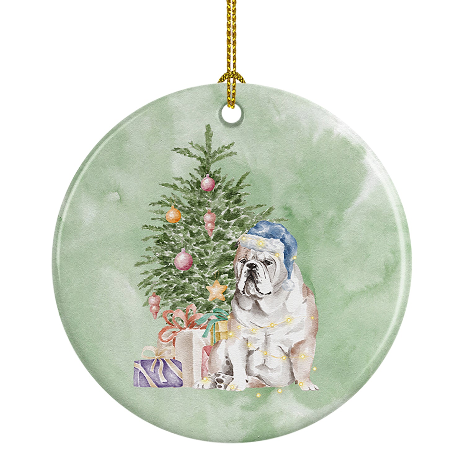 Buy this Bulldog, English Bulldog Christmas Presents and Tree Ceramic Ornament