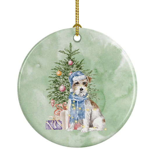 Buy this Jack Russell Terrier Wire Christmas Presents and Tree Ceramic Ornament