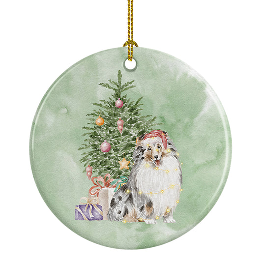 Buy this Sheltie Merle Christmas Presents and Tree Ceramic Ornament