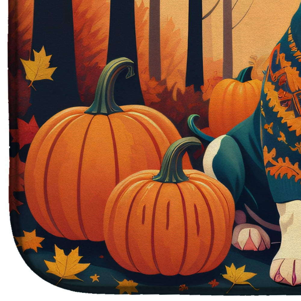 Pit Bull Terrier Fall Dish Drying Mat