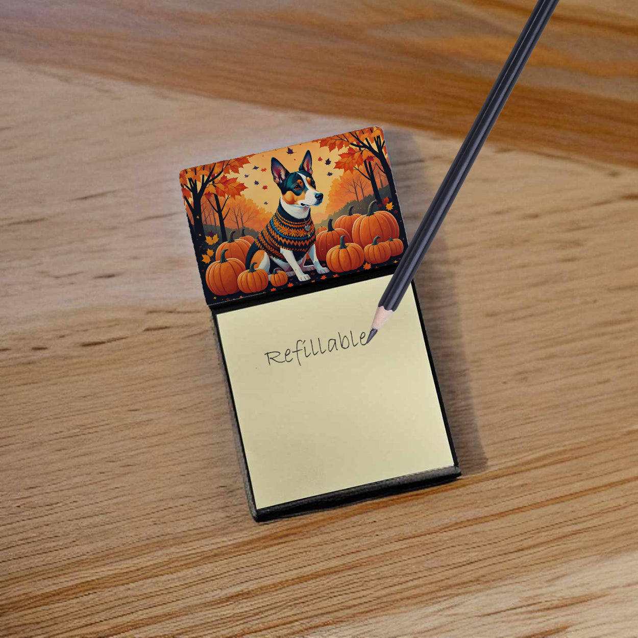Basenji Fall Sticky Note Holder