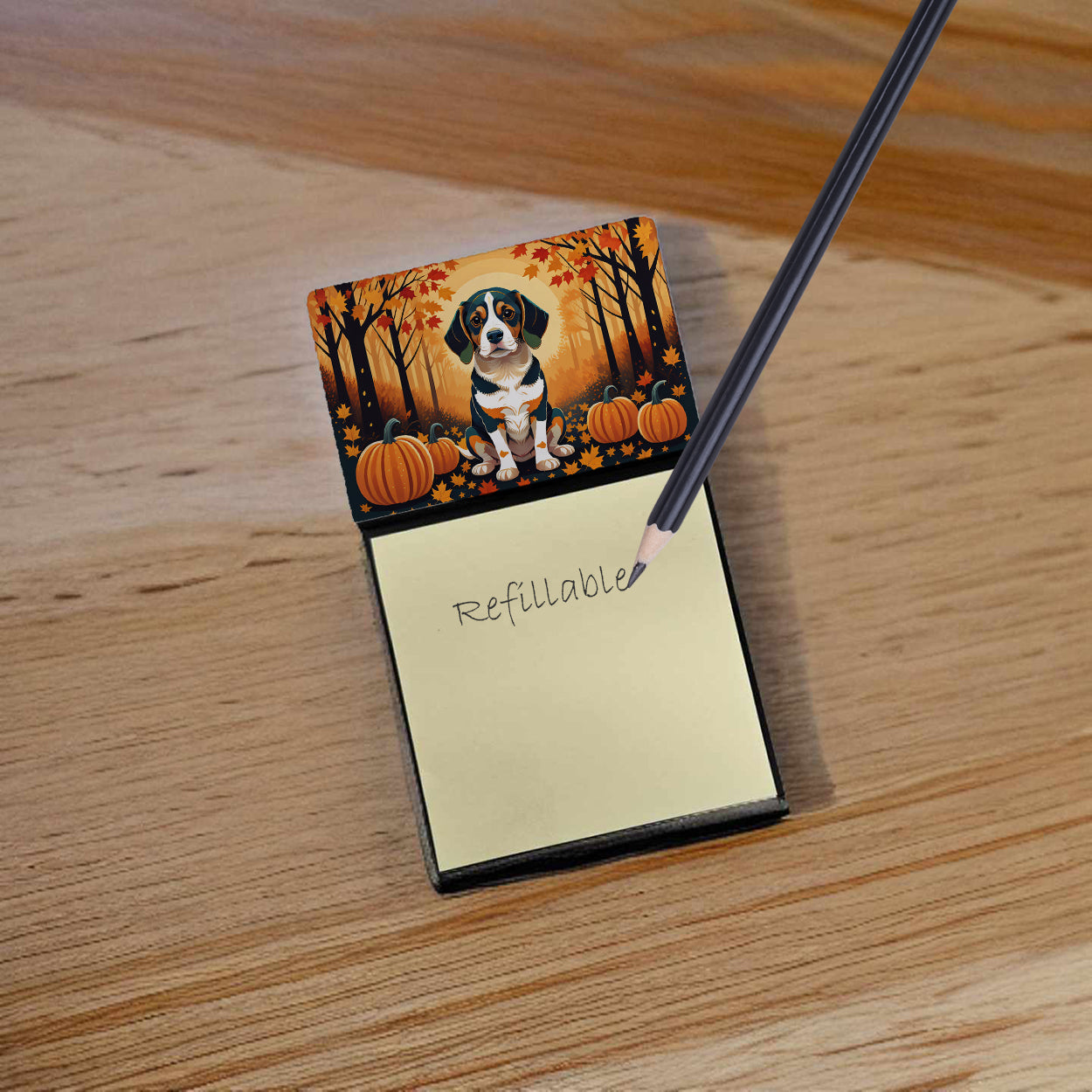 Beagle Fall Sticky Note Holder