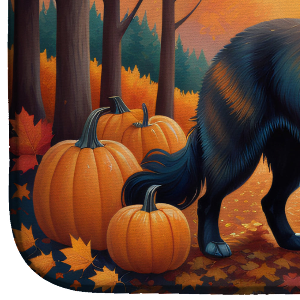 Belgian Sheepdog Fall Dish Drying Mat