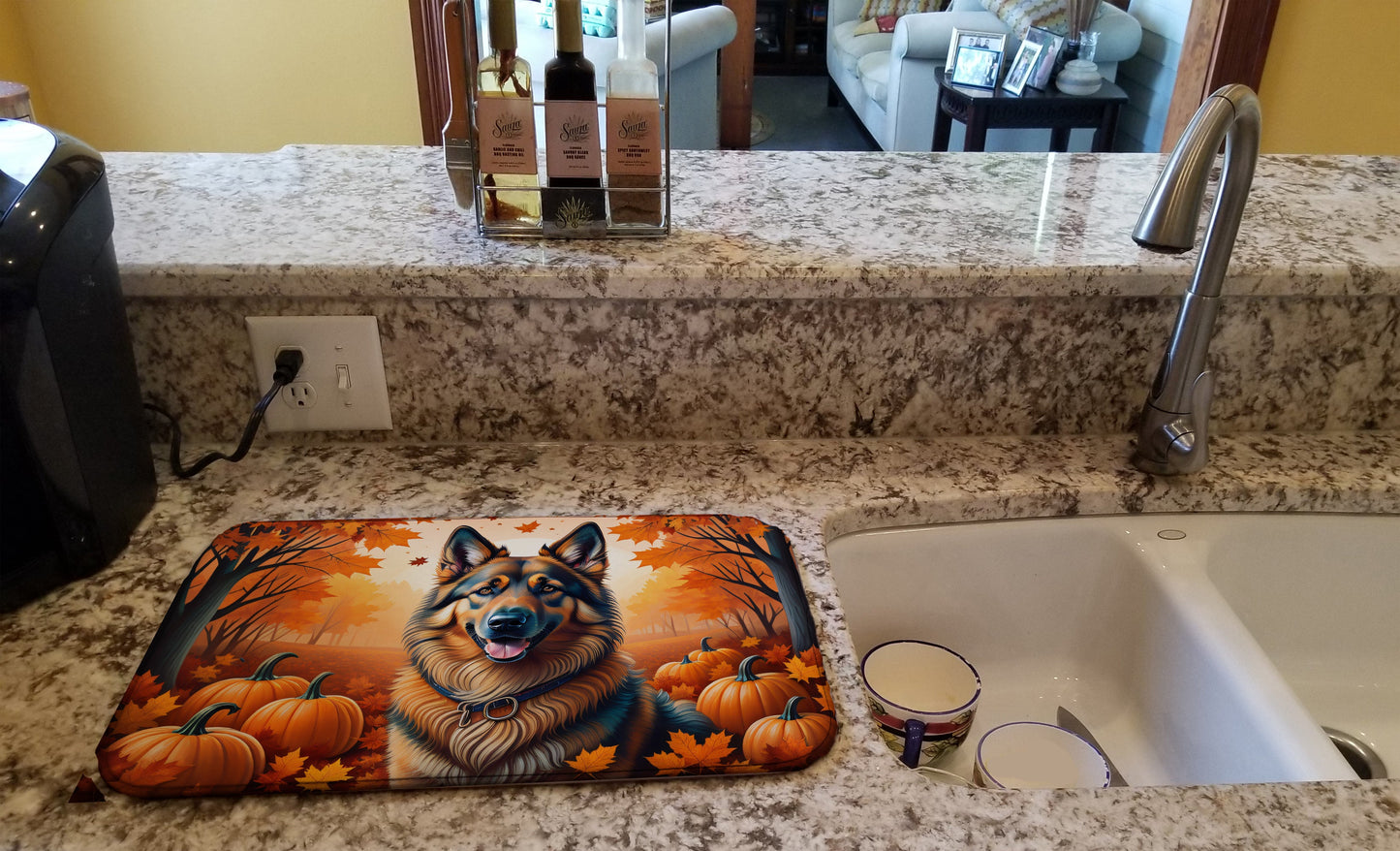 Belgian Tervuren Fall Dish Drying Mat