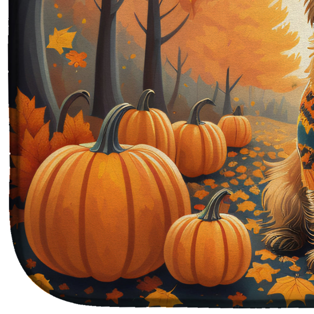 Cairn Terrier Fall Dish Drying Mat