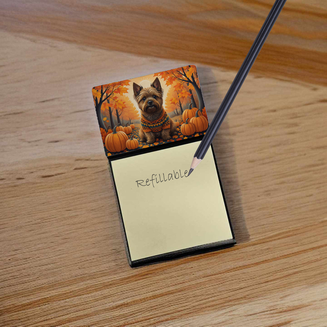 Cairn Terrier Fall Sticky Note Holder