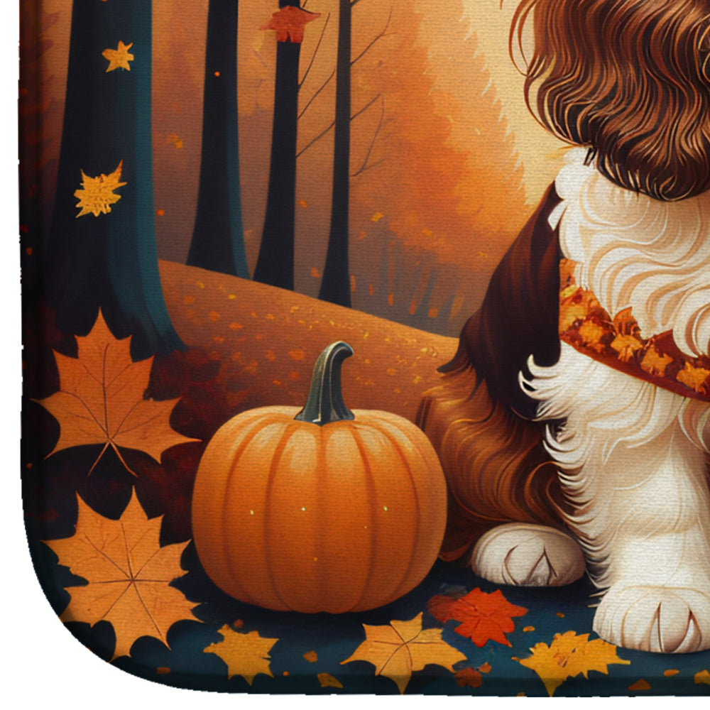Cavalier Spaniel Fall Dish Drying Mat