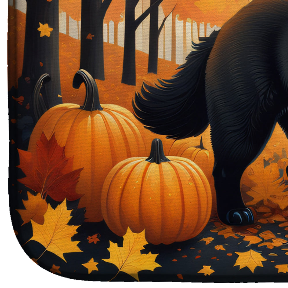 Black Chow Chow Fall Dish Drying Mat