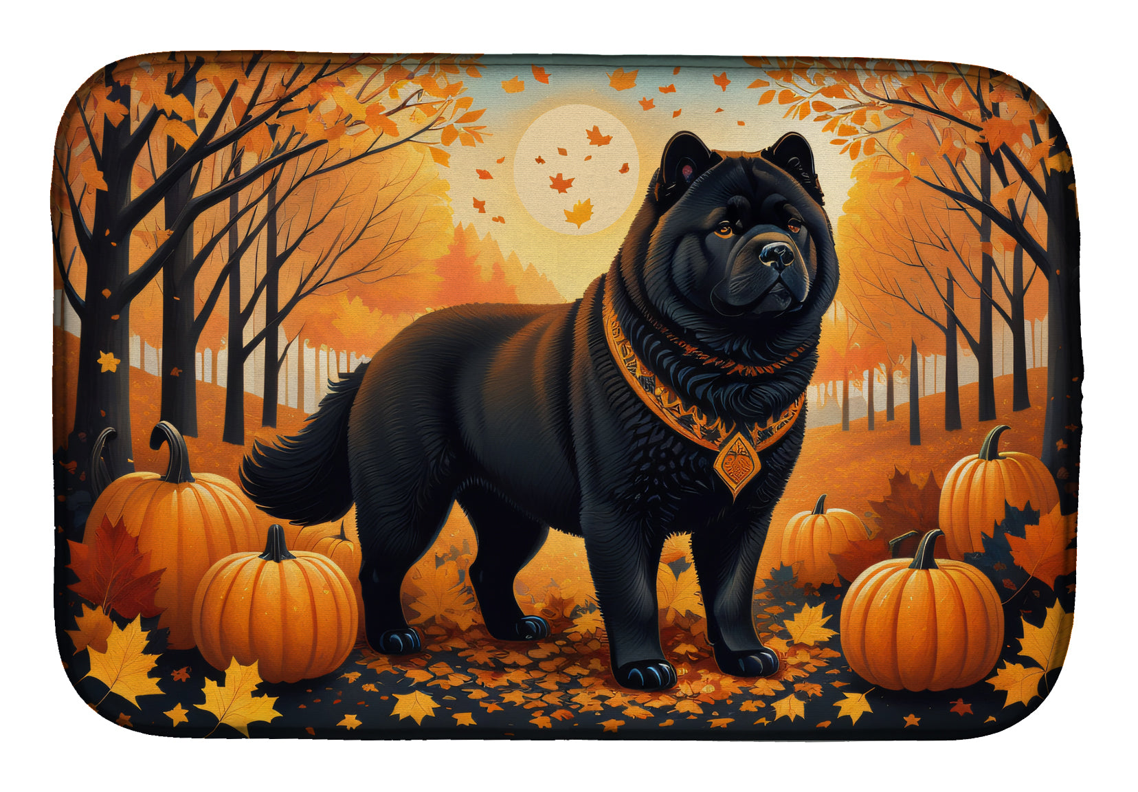 Buy this Black Chow Chow Fall Dish Drying Mat