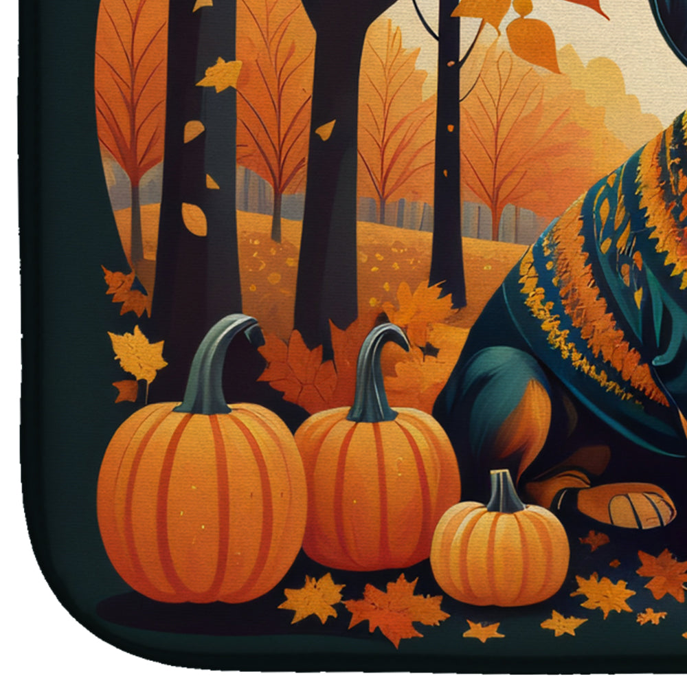 Dachshund Fall Dish Drying Mat