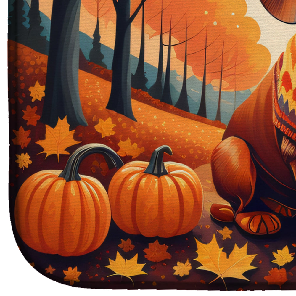 Dachshund Fall Dish Drying Mat
