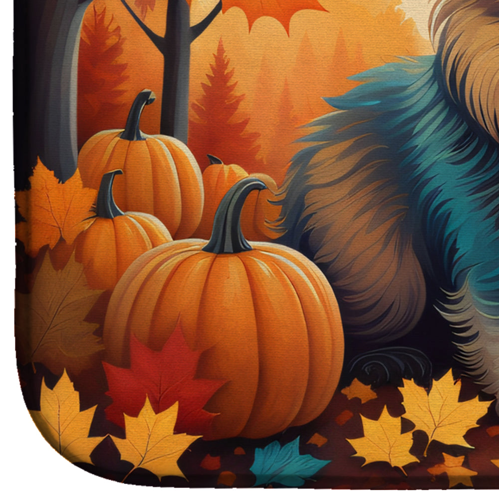 Keeshond Fall Dish Drying Mat