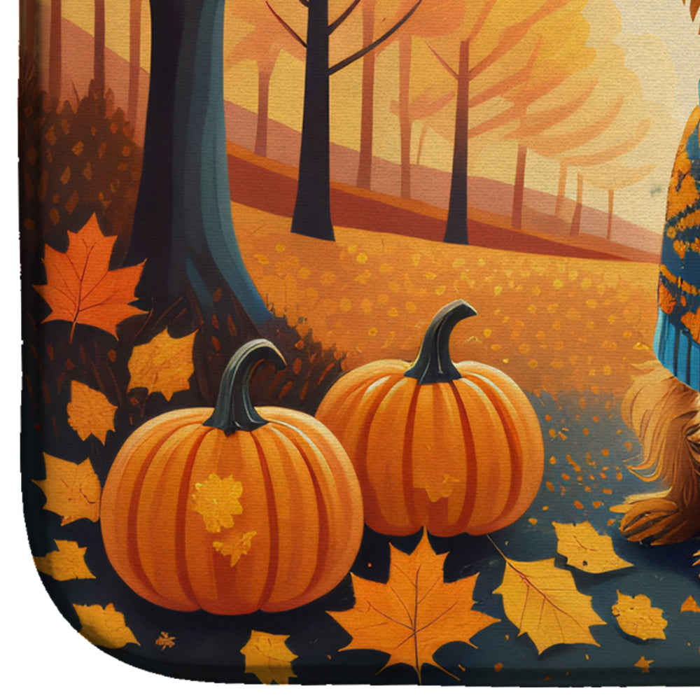 Norfolk Terrier Fall Dish Drying Mat