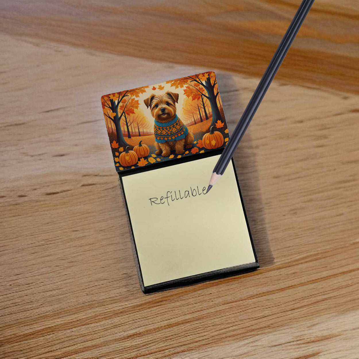 Norfolk Terrier Fall Sticky Note Holder
