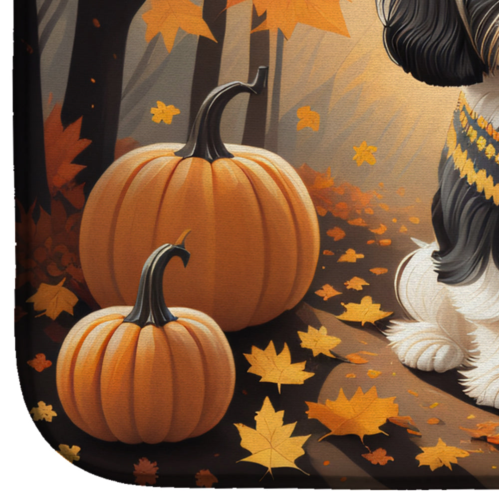 Shih Tzu Fall Dish Drying Mat