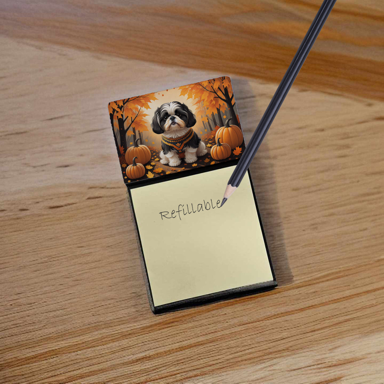 Shih Tzu Fall Sticky Note Holder