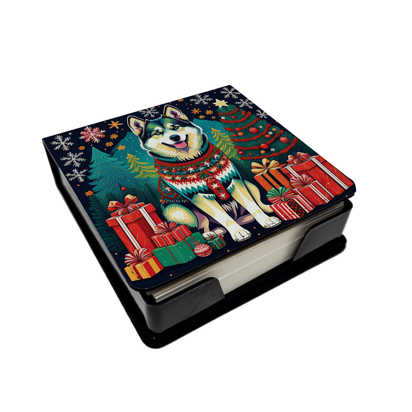 Buy this Alaskan Malamute Christmas PU Leather Note Paper Holder