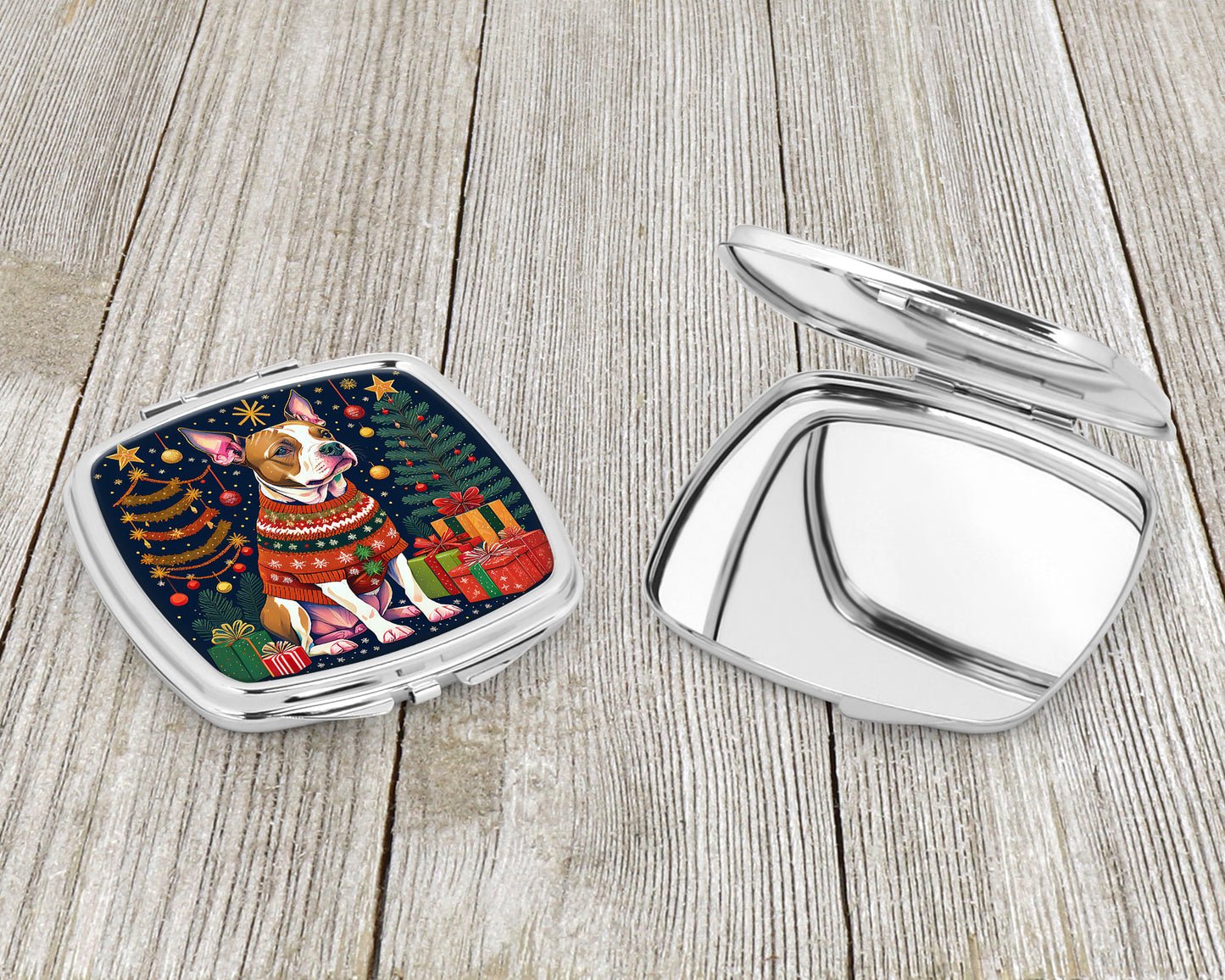 Pit Bull Terrier Christmas Compact Mirror