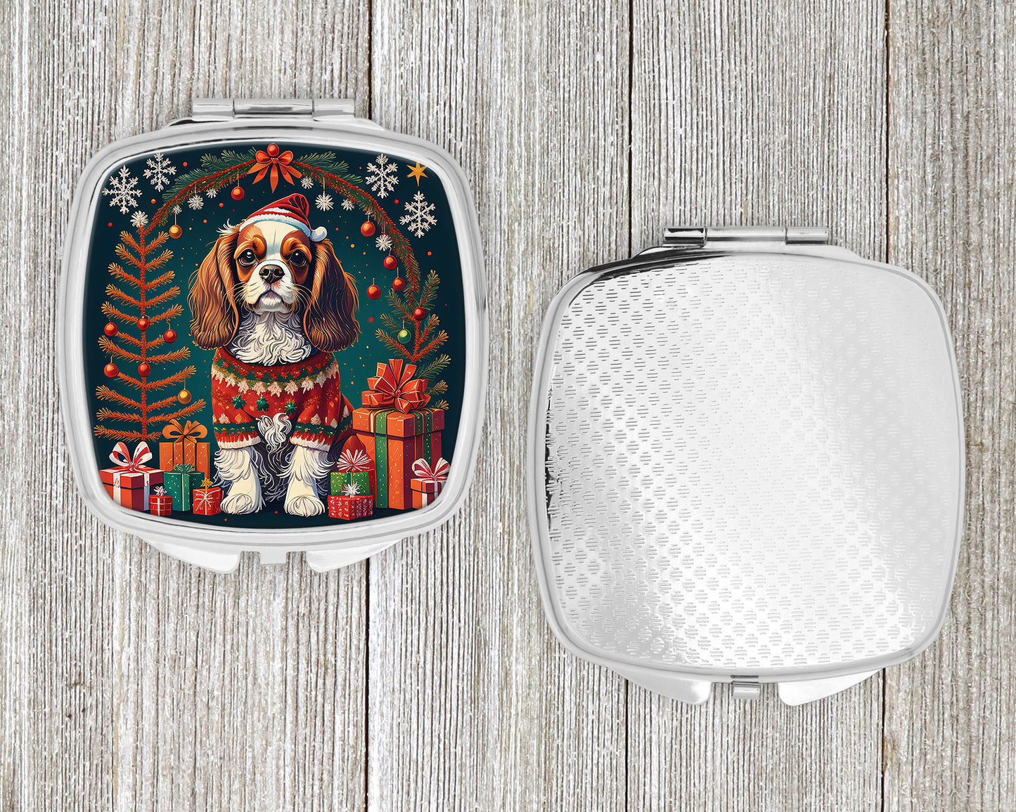 Cavalier King Charles Spaniel Christmas Compact Mirror