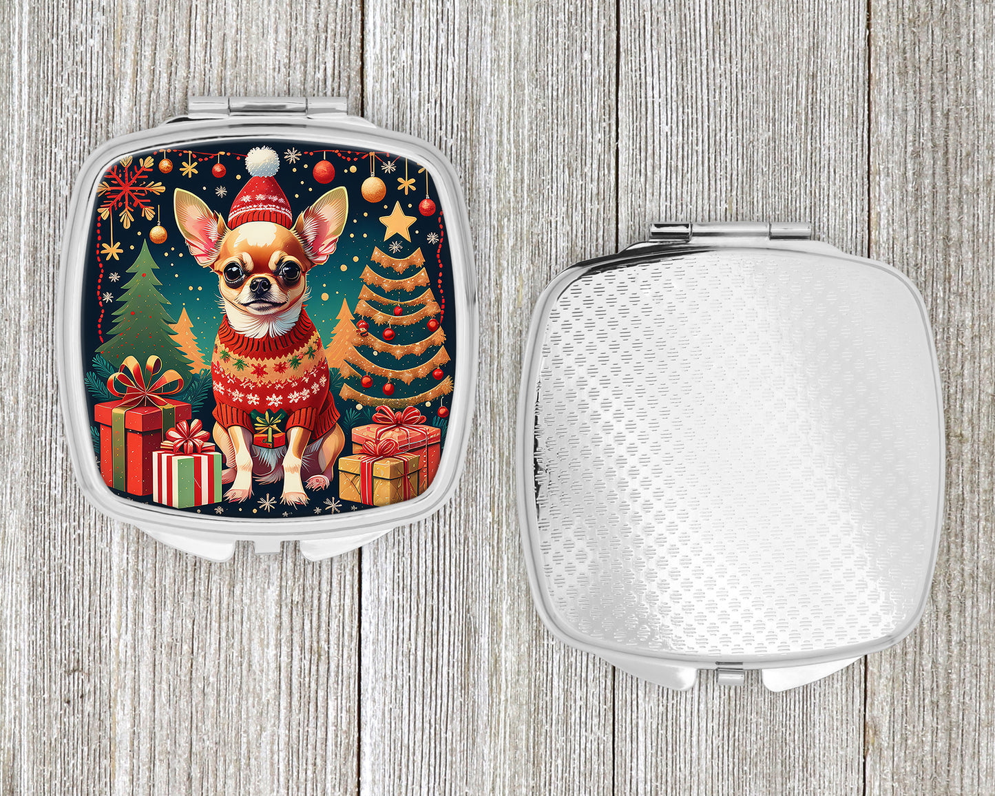 Chihuahua Christmas Compact Mirror